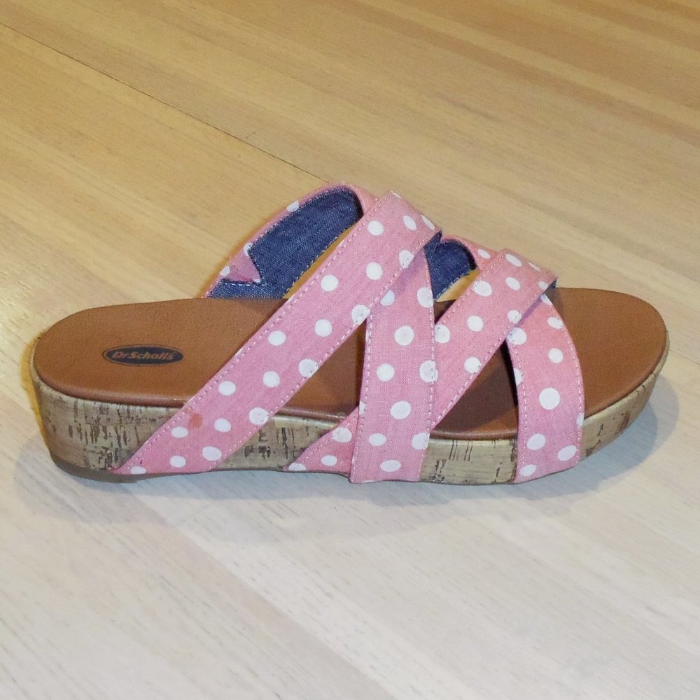 Dr Scholl's Dubarry Pink/White Dot Slides 8M NIB